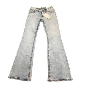 Telepatia Women Low Rise Bootcut Jeans Rhinestone Angel Heart Size 9/29